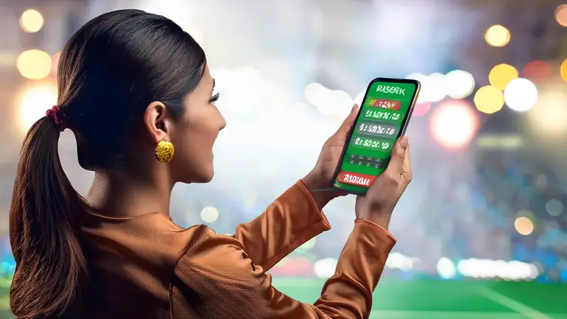 A person holding a phone showing a sports app, illustrating where an account identifier is normally used.